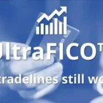 UltraFICO graphic over a person holding a credit card, asking whether tradelines still work